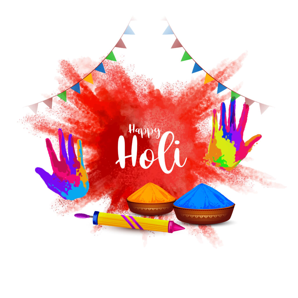 happy holi indian festival decorative celebration background